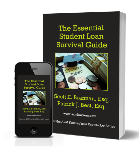 Image: 3d Book Cover - The Essential Student Loan Survival Guide Book, by student loan attorney Scott E. Brannan and student loan lawyer Patrick J. Best