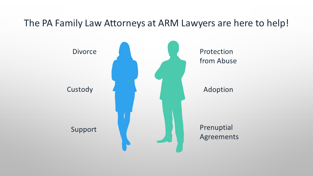 Image: The PA Family Law Attorneys at ARM Lawyers are here to help!