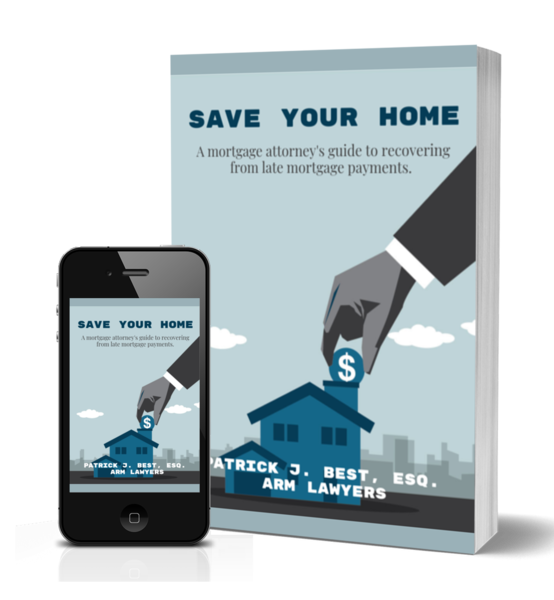 Image: 3d Cover of "Save Your Home", a free guide by Pennsylvania foreclosure attorney, Patrick J. Best.