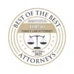 Top 10 family law attorney 2025 badge